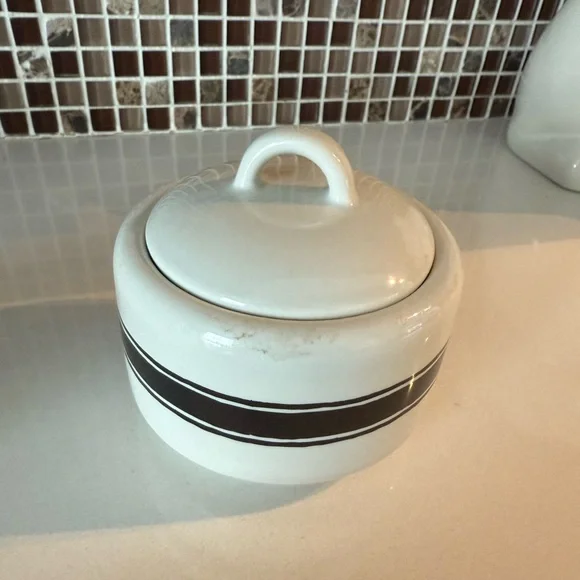 Fish Eddy NYC Cawfee Shuguh Creamuh Ceramic Coffee Set Rare - Picture 9 of 12